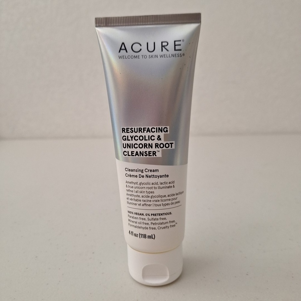 Acure Resurfacing Glycolic Unicorn Root Cleanser Cleansing Cream 4oz